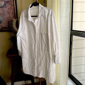 4th & Reckless White cotton/linen Button Up long shirt